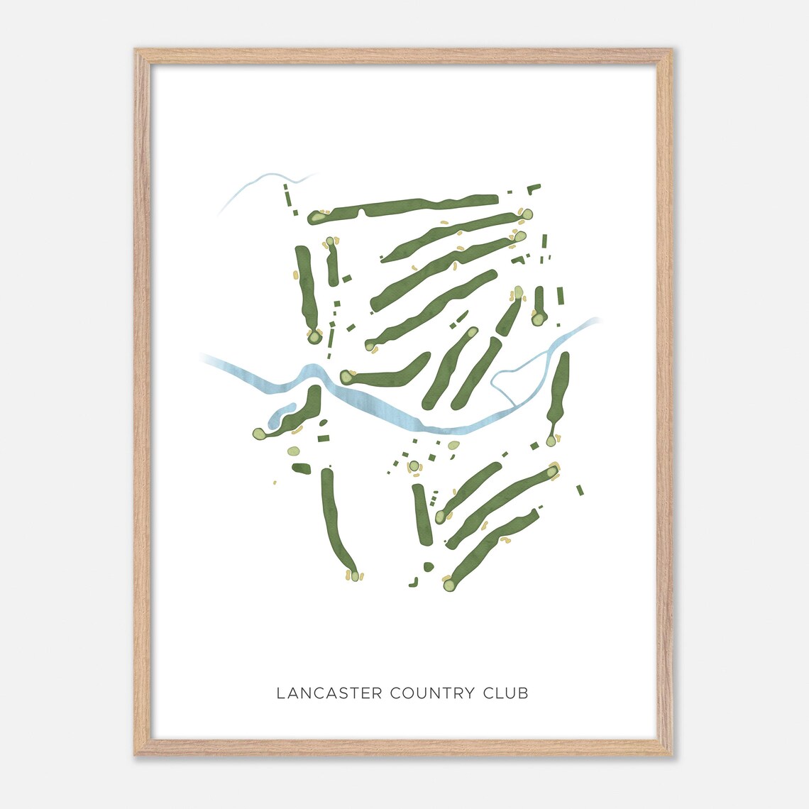 Lancaster Country Club Lancaster NY Modern Watercolor Golf Map Poster - Image 2
