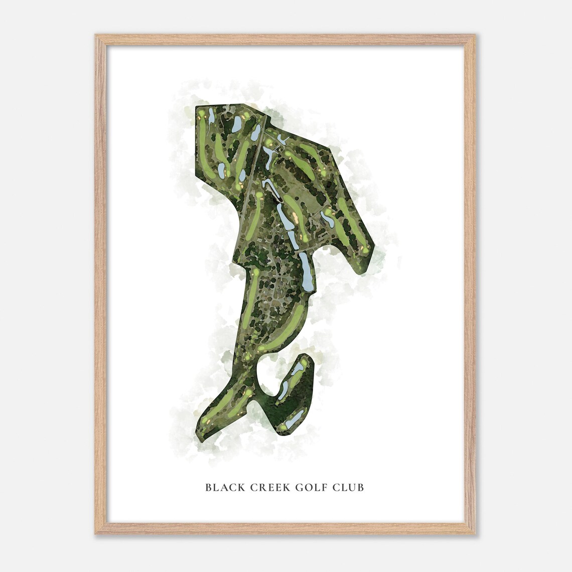 Black Creek Golf Club Watercolor Golf Course Map Golfer Gift Poster - Image 2