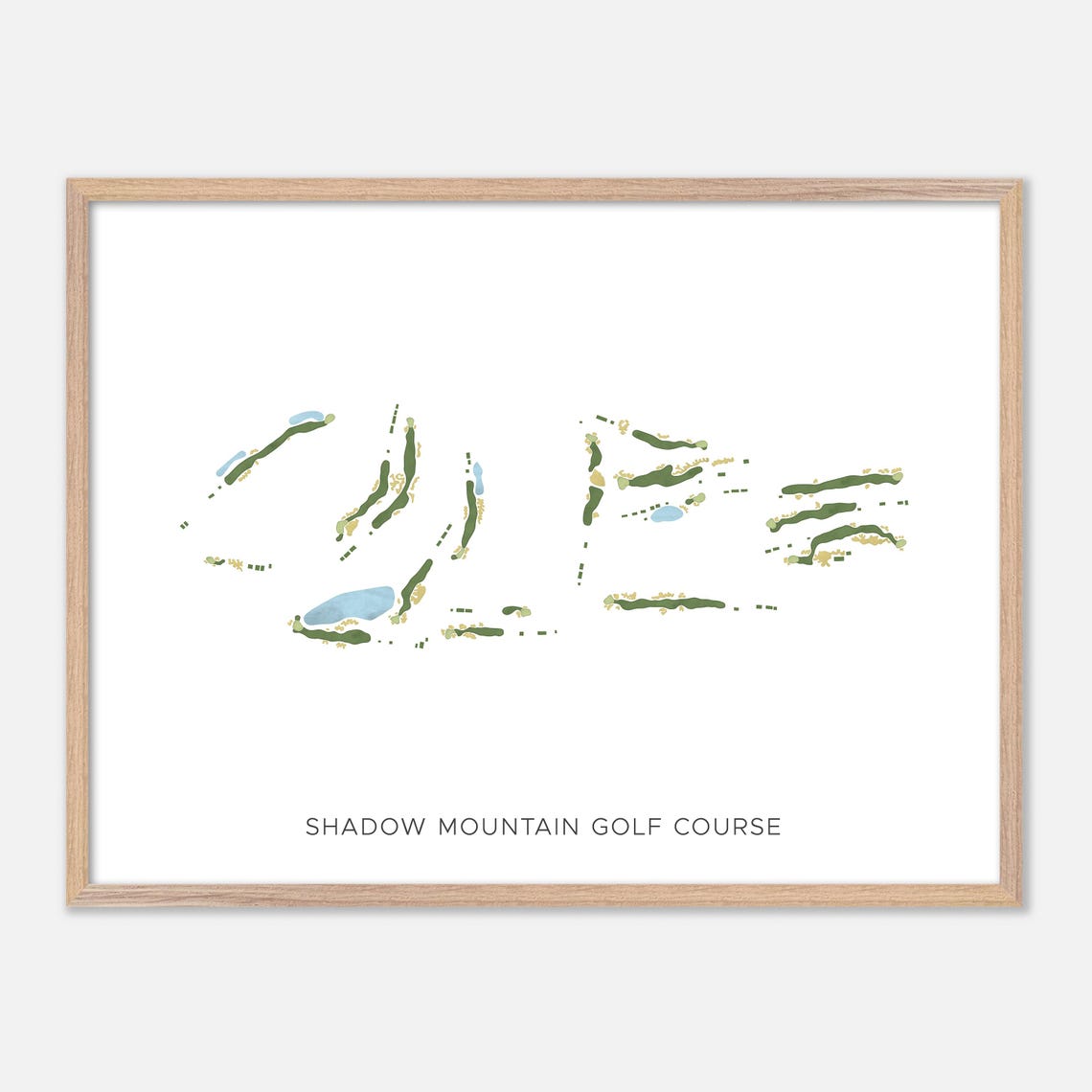 Shadow Mountain Golf Course Minimalist Watercolor Map Poster