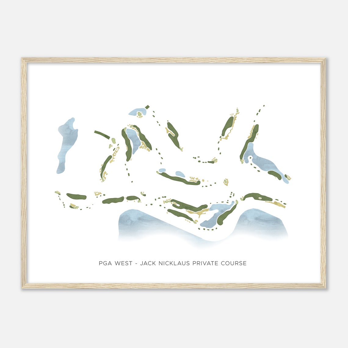 Pga West Jack Nicklaus Private Course California Modern Watercolor Map Golfer Gift Golf Wall Art Golf Poster Print Course Layout - Image 2