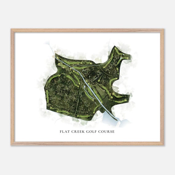 Flat Creek Golf Course In Peachtree City Georgia Classic Watercolor Map Golfer Gift Golf Wall Art Golf Poster Print Course Layout