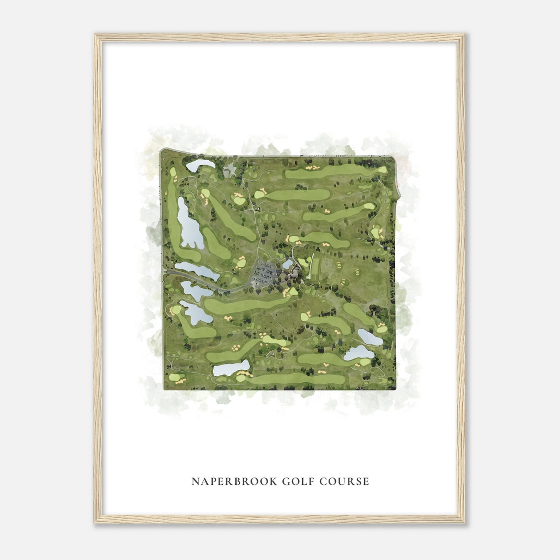 Naperbrook Golf Course Illinois Classic Watercolor Map Golfer Gift Golf Wall Art Golf Poster Print Course Layout - Image 2