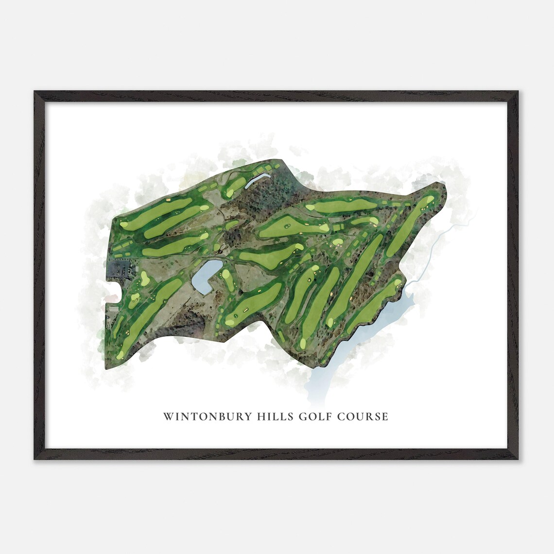 Wintonbury Hills Golf Course Watercolor Aerial Layout Map Poster - Image 5