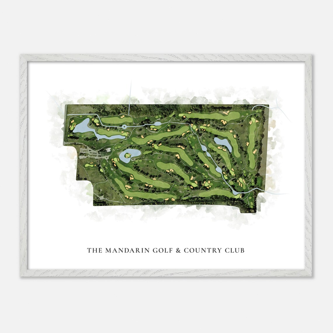 The Mandarin Golf Country Club Classic Watercolor Map Poster - Image 3