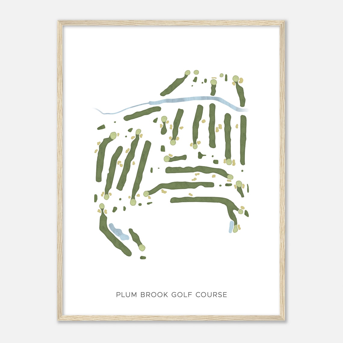 Plum Brook Golf Course Michigan Modern Watercolor Map Golfer Gift Golf Wall Art Golf Poster Print Course Layout - Image 2