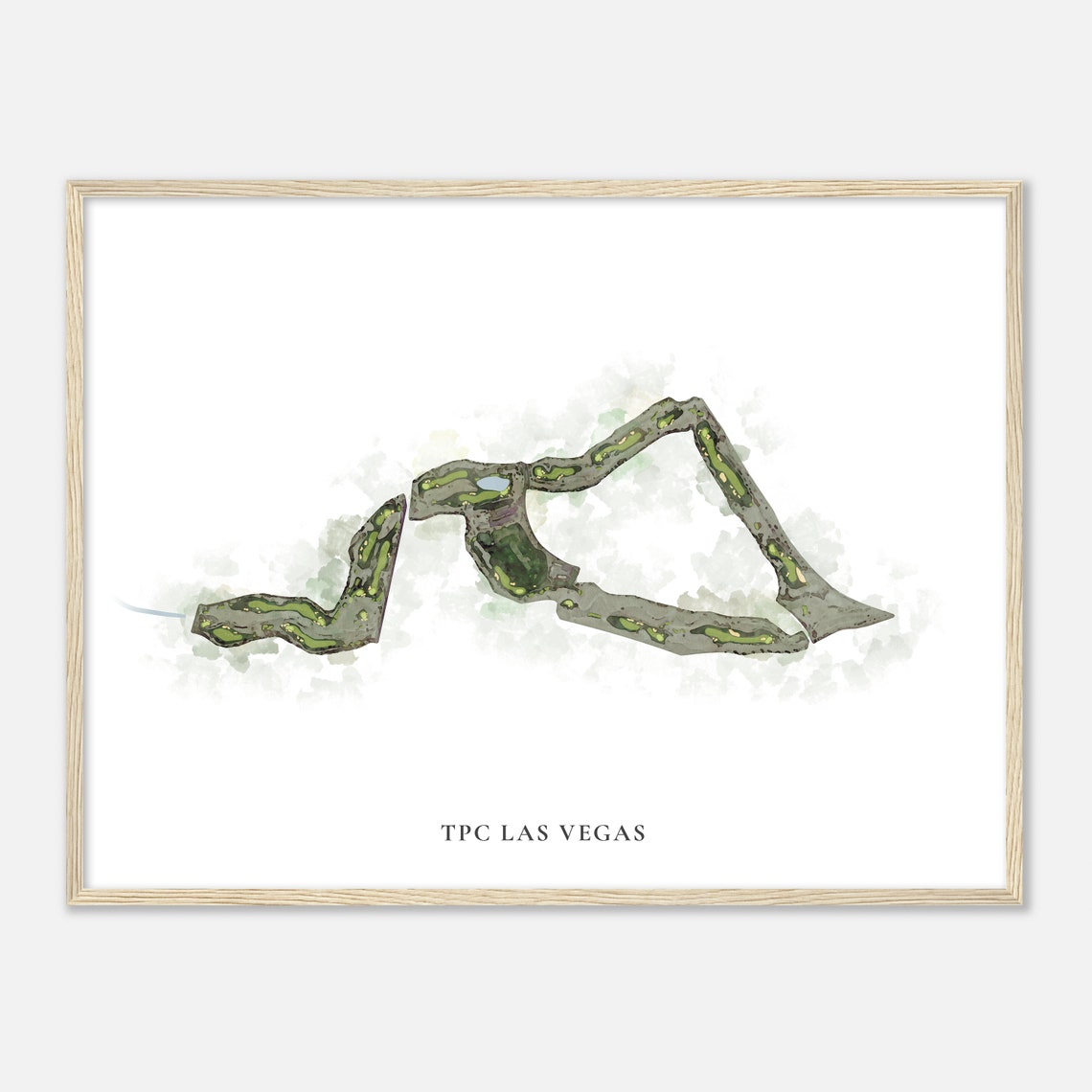 TPC Las Vegas Nevada Classic Watercolor Map Golfer Gift Poster - Image 2