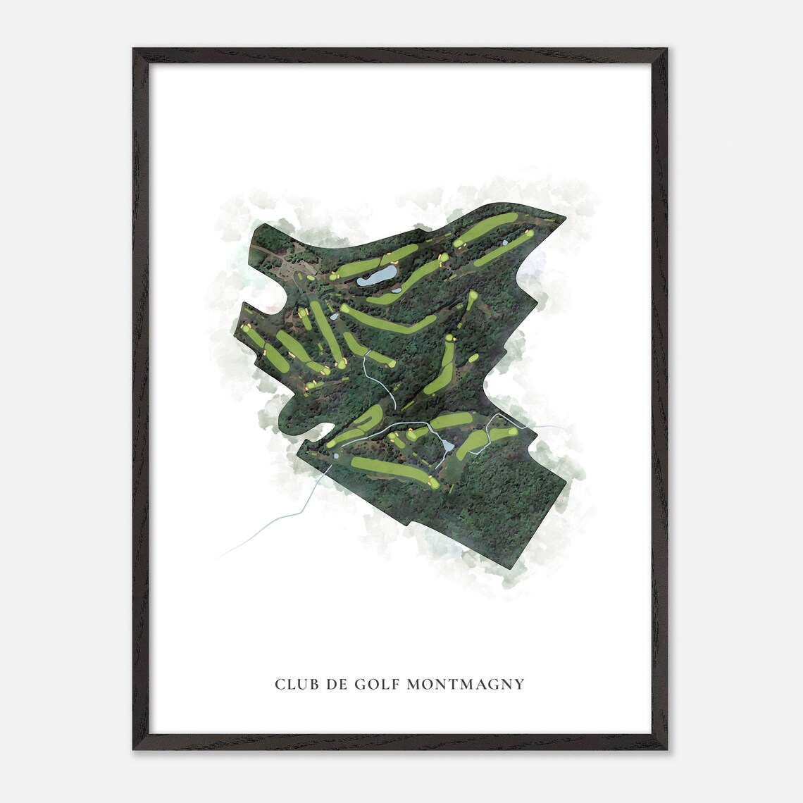 Club de Golf Montmagny Montmagny Canada Classic Watercolor Course Map Poster - Image 2