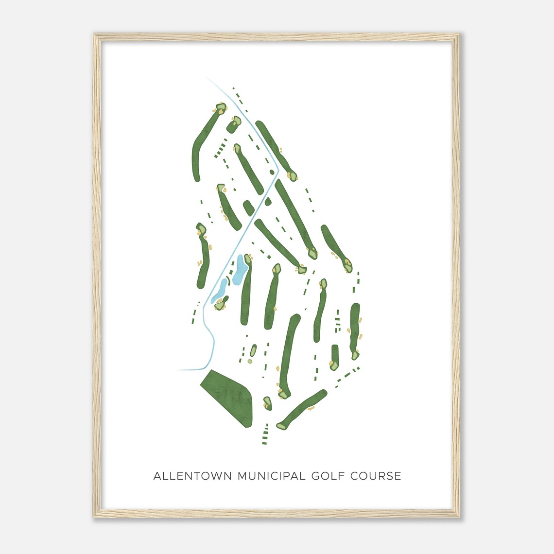 Allentown Municipal Golf Course Pennsylvania Modern Watercolor Map Golfer Gift Golf Wall Art Golf Poster Print Course Layout - Image 2
