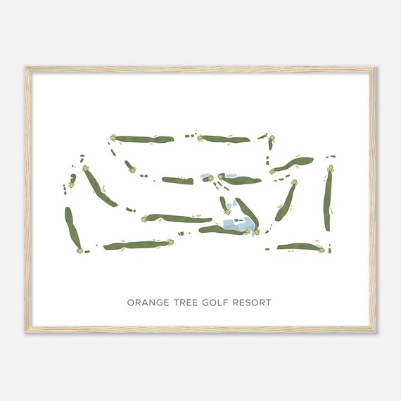 Orange Tree Golf Resort Arizona Modern Watercolor Map Golfer Gift Golf Wall Art Golf Poster Print Course Layout