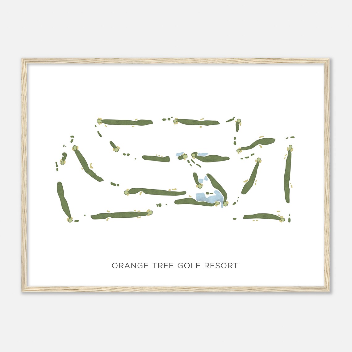 Orange Tree Golf Resort Arizona Modern Watercolor Map Golfer Gift Golf Wall Art Golf Poster Print Course Layout