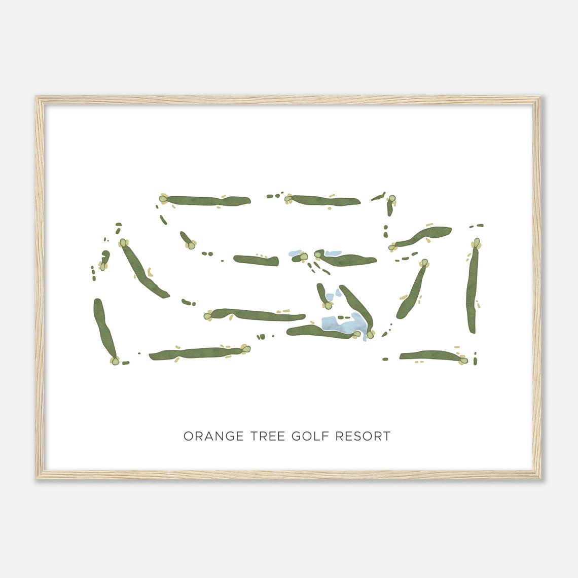 Orange Tree Golf Resort Modern Watercolor Map Poster Art Gift
