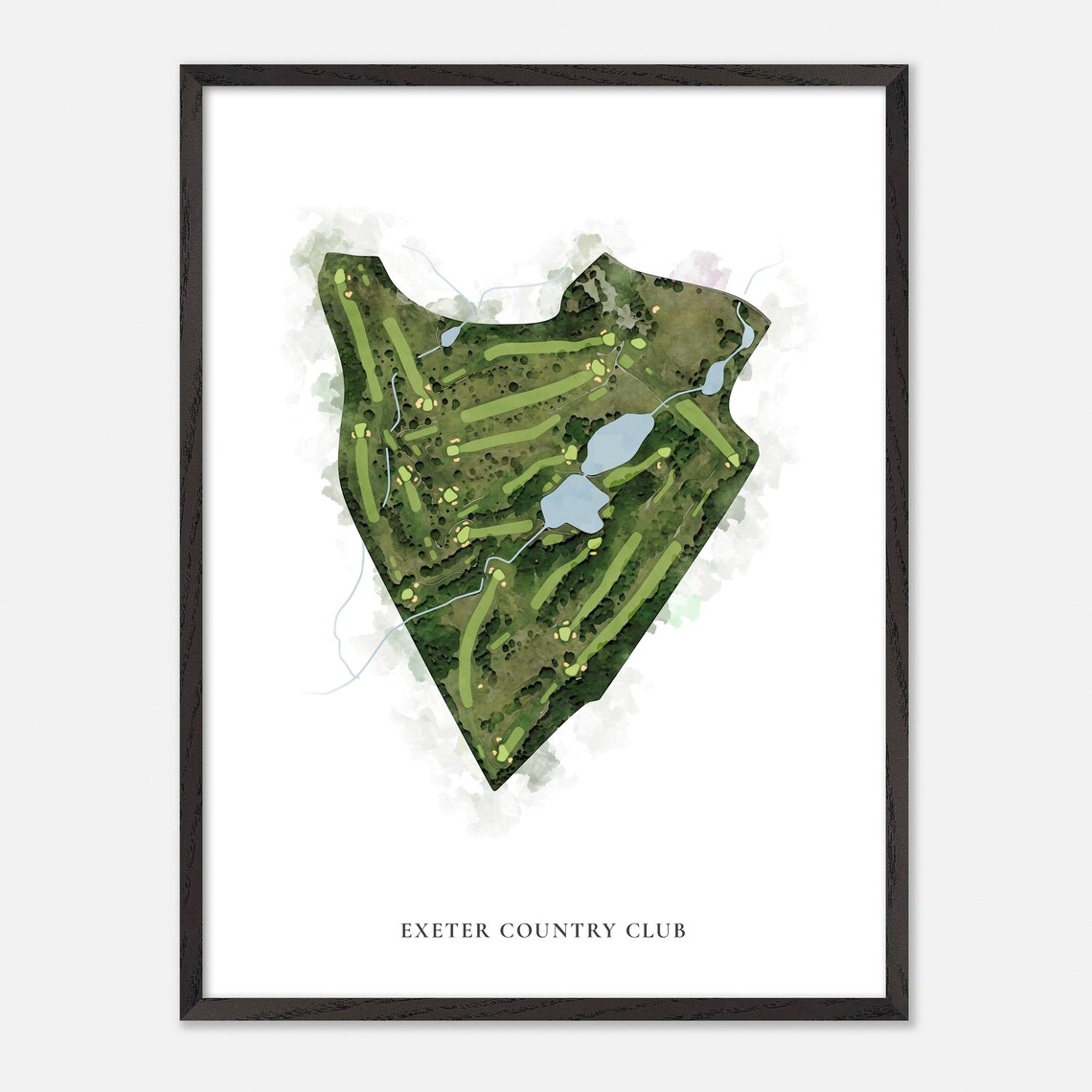 Exeter Country Club Rhode Island Classic Watercolor Map Poster - Image 3