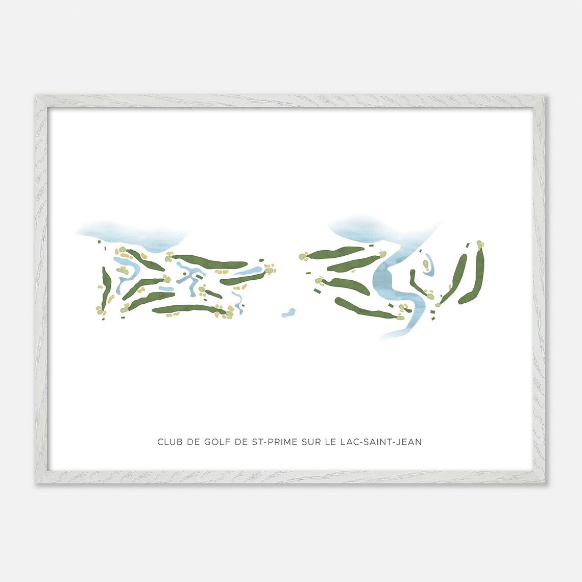 Club De Golf De St Prime Lac Saint Jean Modern Watercolor Map Poster - Image 3