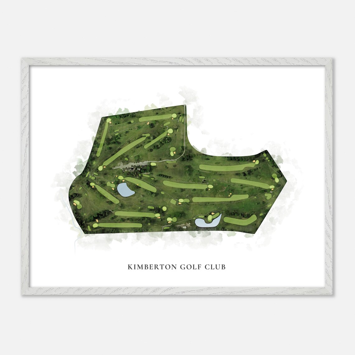 Kimberton Golf Club Classic Watercolor Course Map Art Poster - Image 4