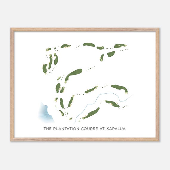 The Plantation Course At Kapalua In Lahaina Hawaii Modern Watercolor Map Golfer Gift Golf Wall Art Golf Poster Print Course Layout
