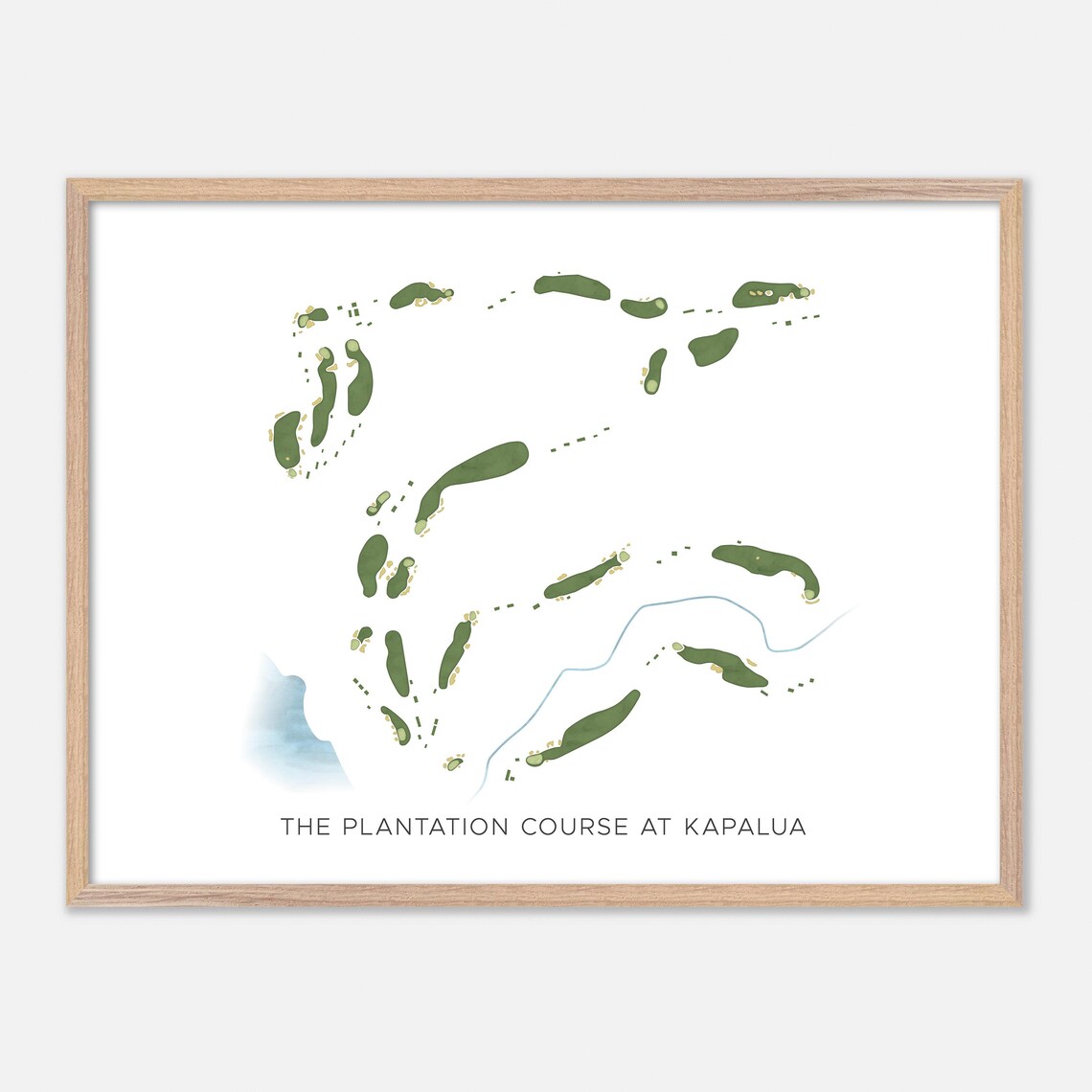 The Plantation Course At Kapalua Modern Watercolor Map Poster
