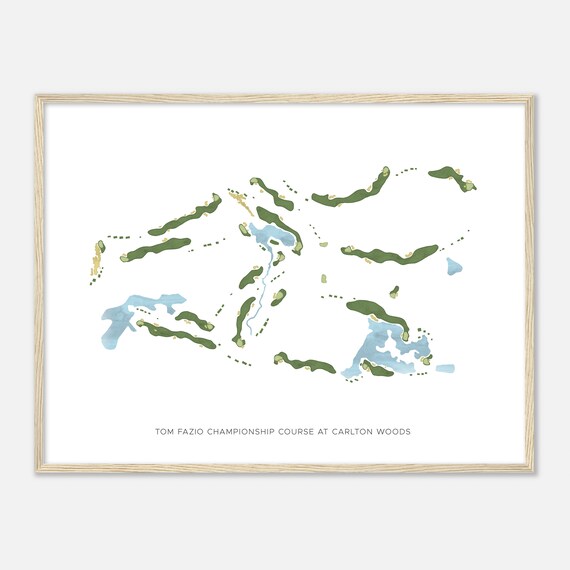Tom Fazio Championship Course At Carlton Woods Texas Modern Watercolor Map Golfer Gift Golf Wall Art Golf Poster Print