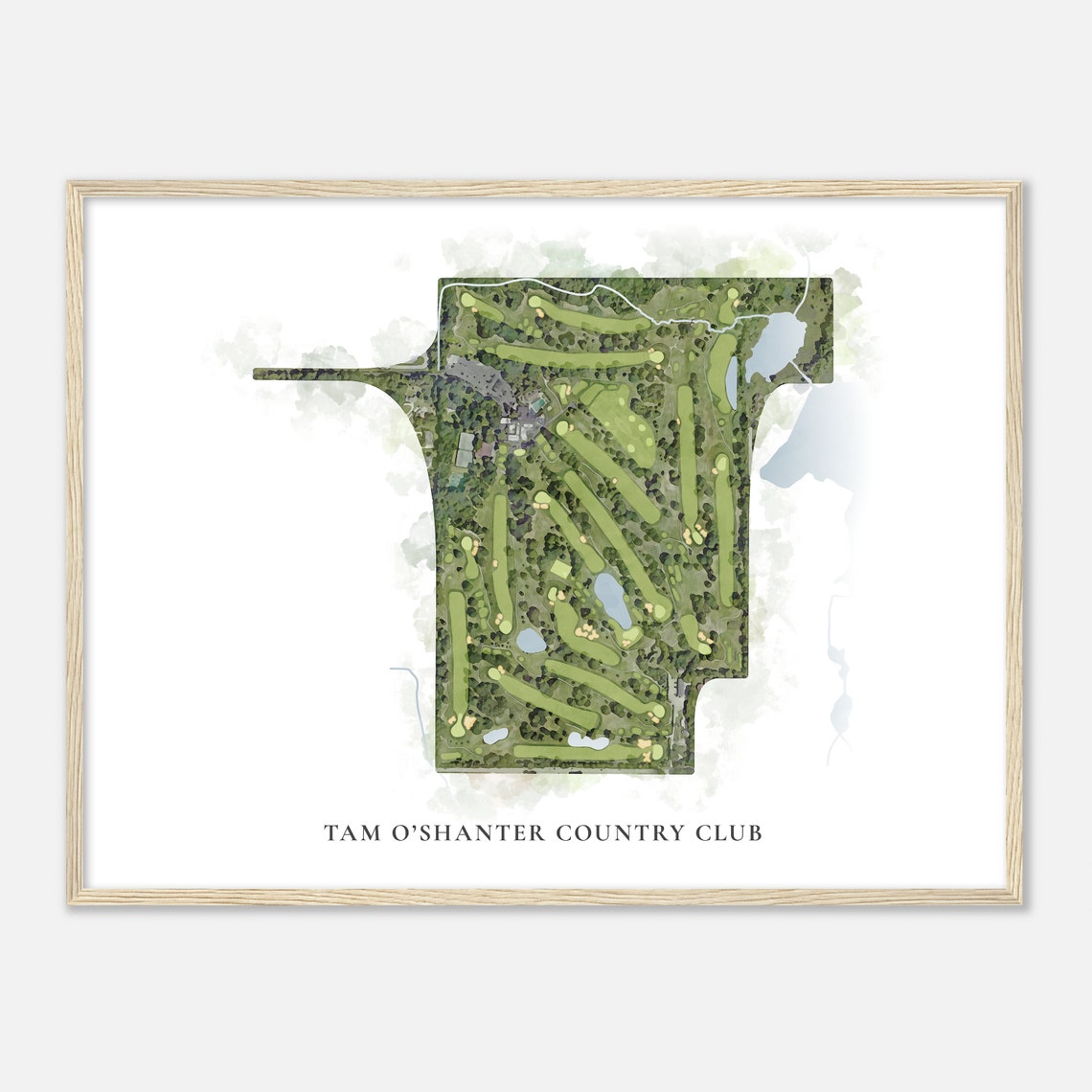 Tam O'Shanter Country Club Watercolor Course Map Golfer Gift Poster - Image 2