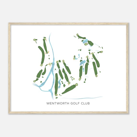 Wentworth Golf Club New Hampshire Modern Watercolor Map Golfer Gift Golf Wall Art Golf Poster Print Course Layout