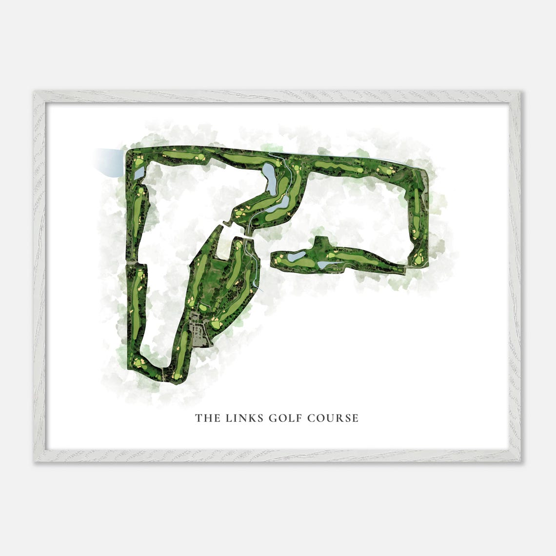 The Links Golf Course Canada Classic Watercolor Golf Map Poster - Image 3