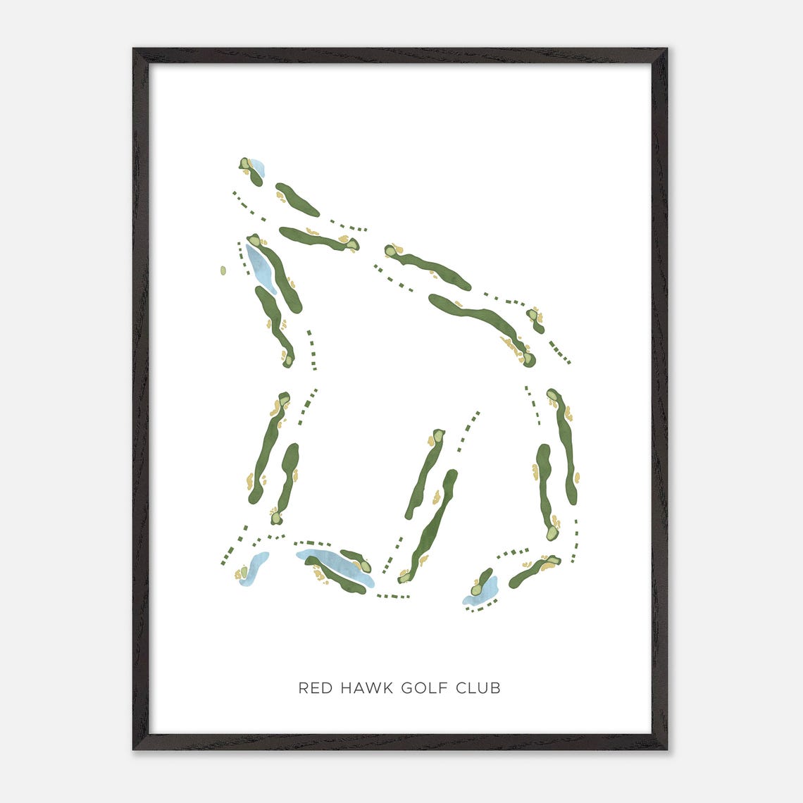 Red Hawk Golf Club New Mexico Modern Minimalist Golf Map Poster - Image 3
