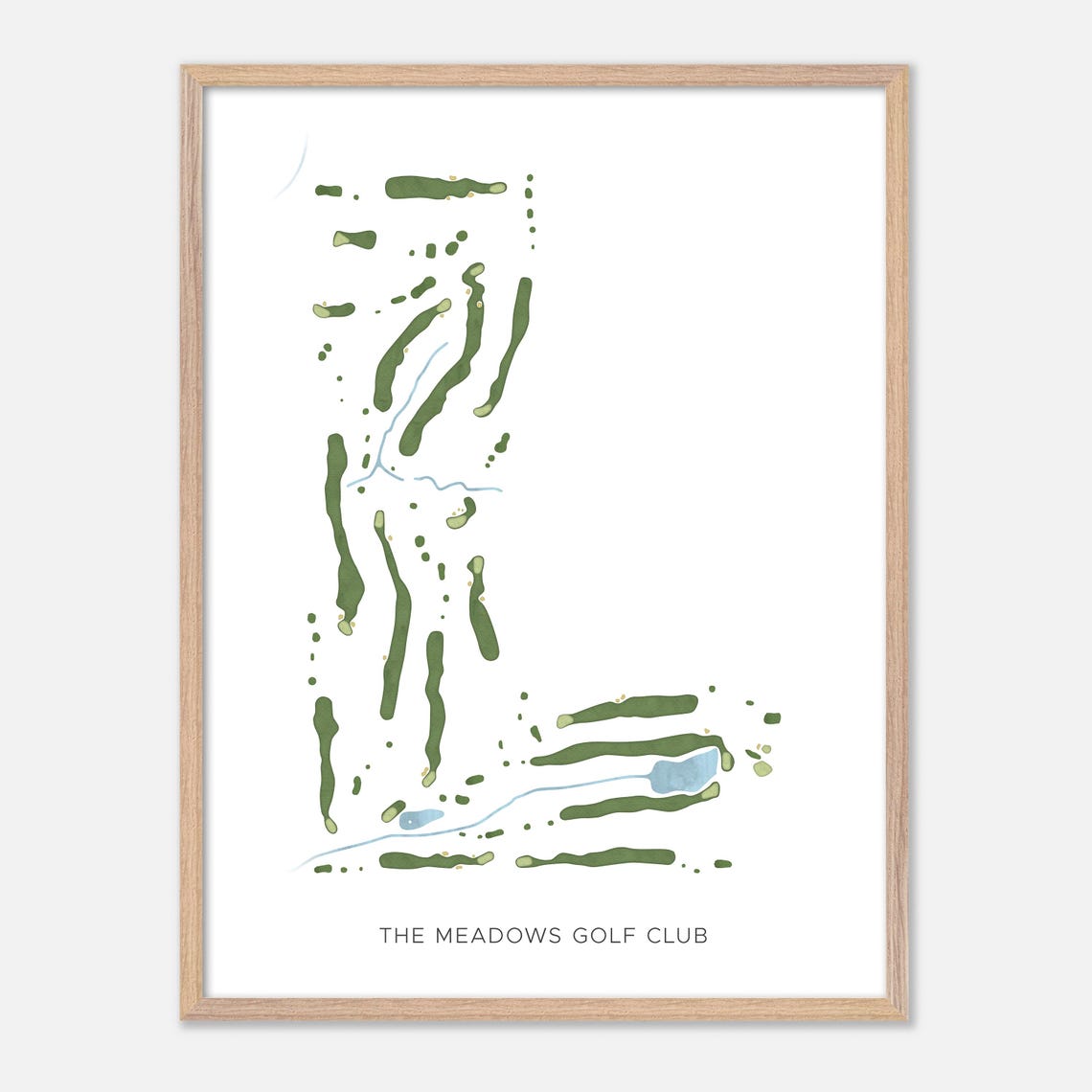 The Meadows Golf Club Modern Fairway Golf Course Layout Map Poster - Image 2