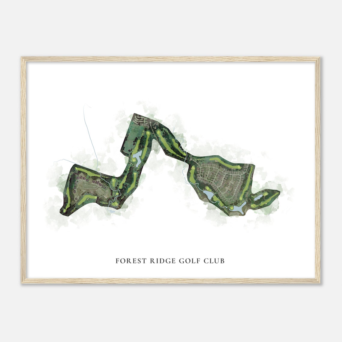 Forest Ridge Golf Club Oklahoma Classic Watercolor Course Map Poster - Image 2