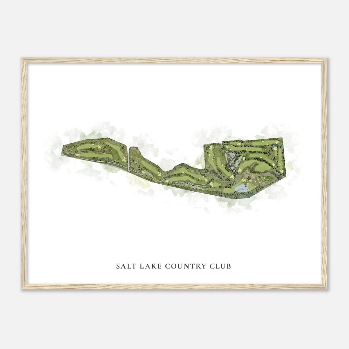 Salt Lake Country Club Utah Classic Watercolor Golf Map Poster - Image 2