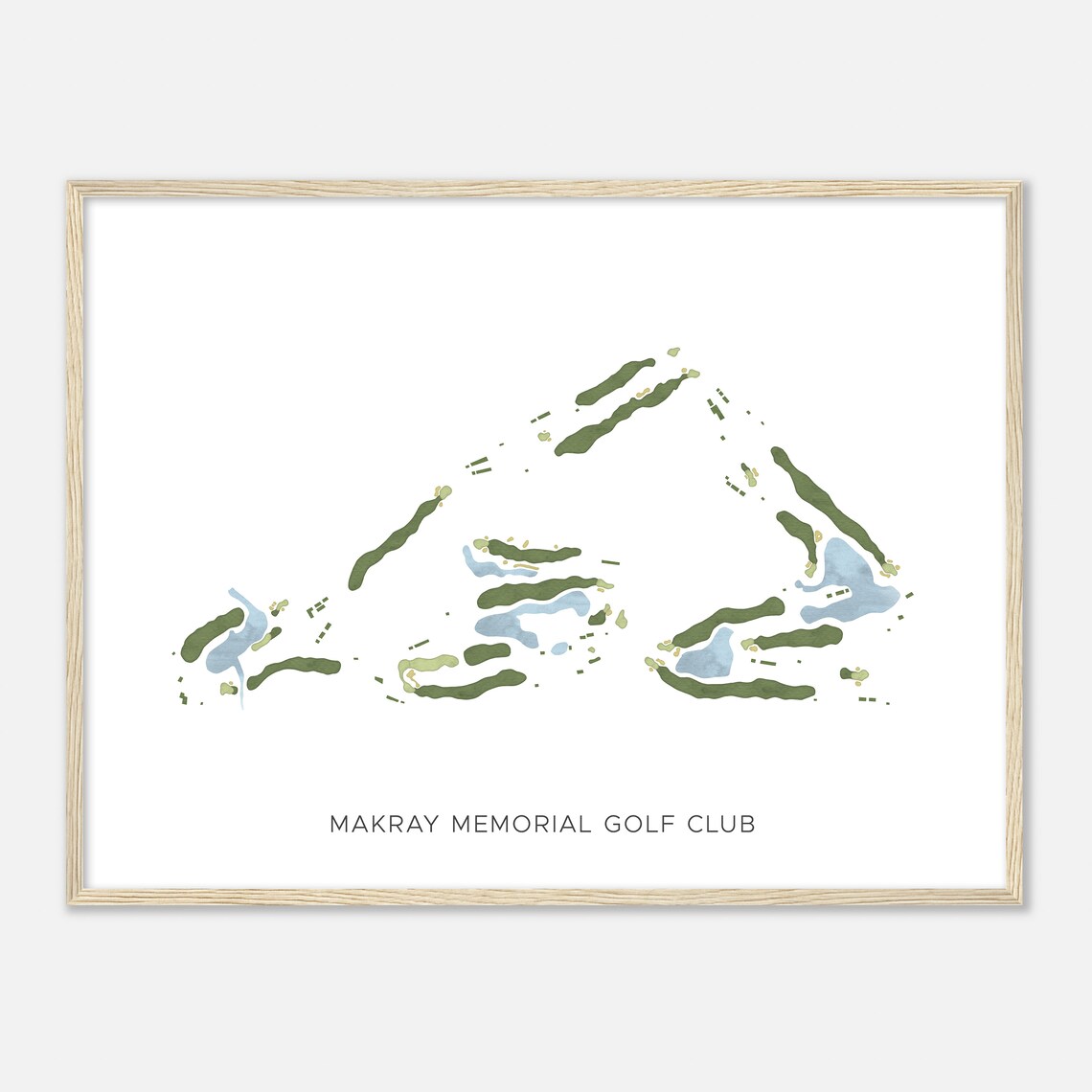 Makray Memorial Golf Club Minimalist Watercolor Map Golfer Poster