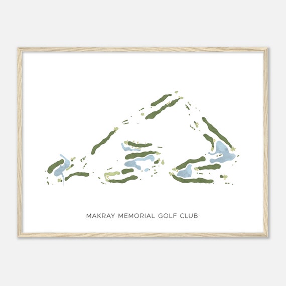 Makray Memorial Golf Club Illinois Modern Watercolor Map Golfer Gift Golf Wall Art Golf Poster Print Course Layout