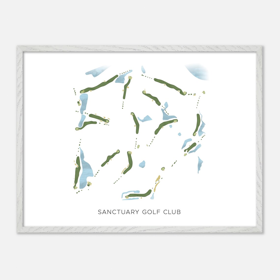 Sanctuary Golf Club Georgia Modern Watercolor Course Map Poster - Image 4