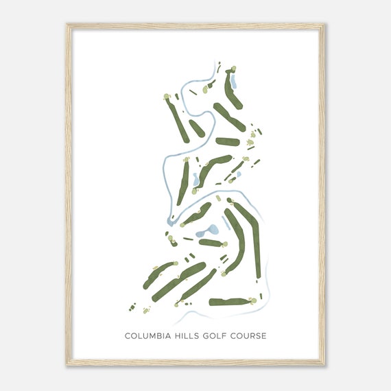 Columbia Hills Golf Course Ohio Modern Watercolor Map Golfer Gift Golf Wall Art Golf Poster Print Course Layout