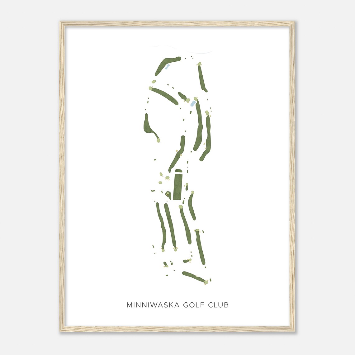 Minniwaska Golf Club Minnesota Modern Watercolor Golf Map Poster - Image 2