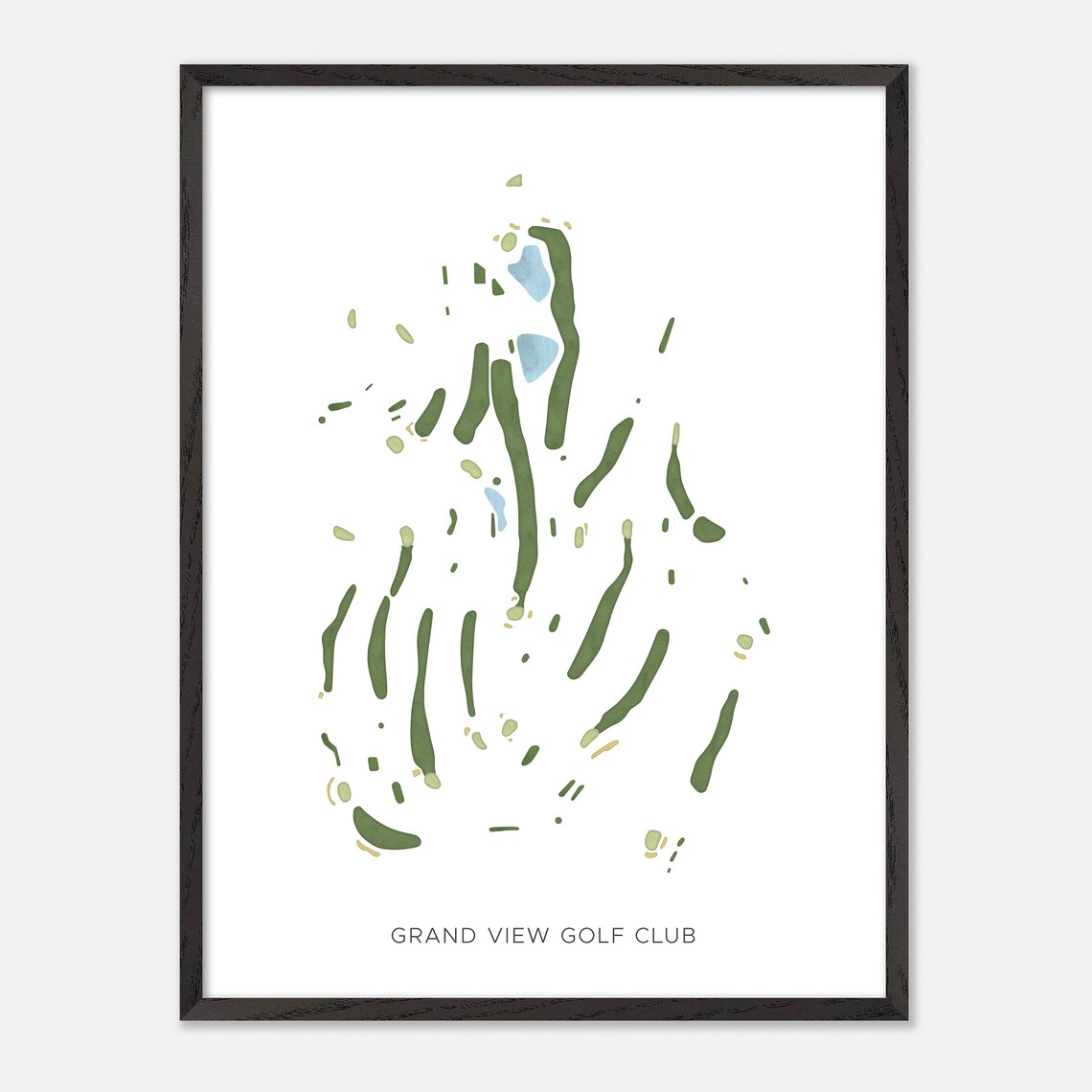 Grand View Golf Club North Braddock Pennsylvania Modern Watercolor Golf Map Poster - Image 3