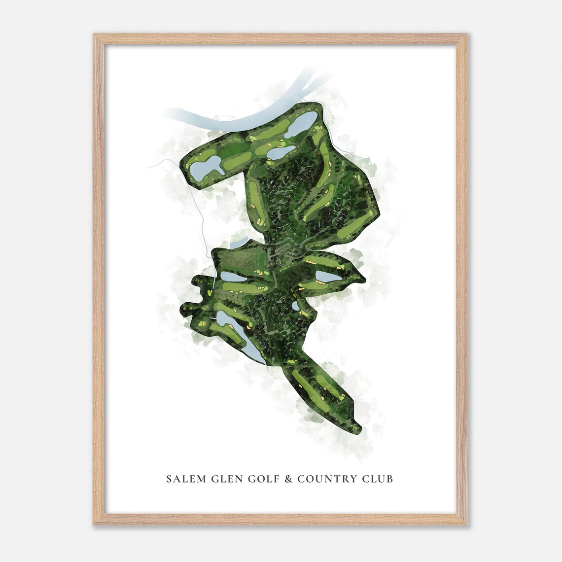 Salem Glen Golf Country Club Clemmons North Carolina Watercolor Poster - Image 2