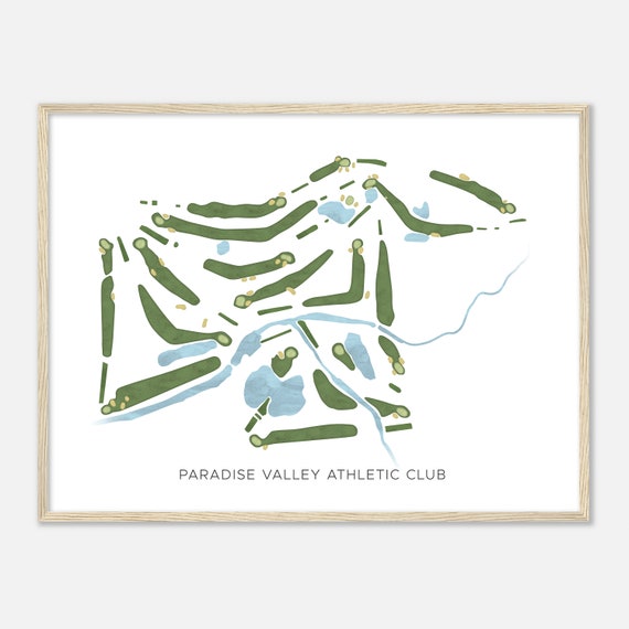Paradise Valley Athletic Club Arkansas Modern Watercolor Map Golfer Gift Golf Wall Art Golf Poster Print Course Layout