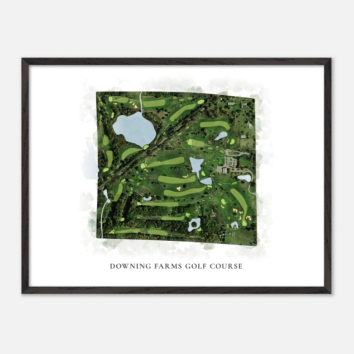 Downing Farms Golf Course Watercolor Map Art Golfer Gift Poster - Image 5