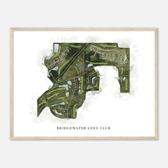 Bridgewater Golf Club Indiana Classic Watercolor Map Golfer Gift Golf Wall Art Golf Poster Print Course Layout