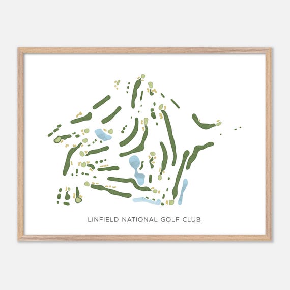 Linfield National Golf Club In Linfield Pennsylvania Modern Watercolor Map Golfer Gift Golf Wall Art Golf Poster Print