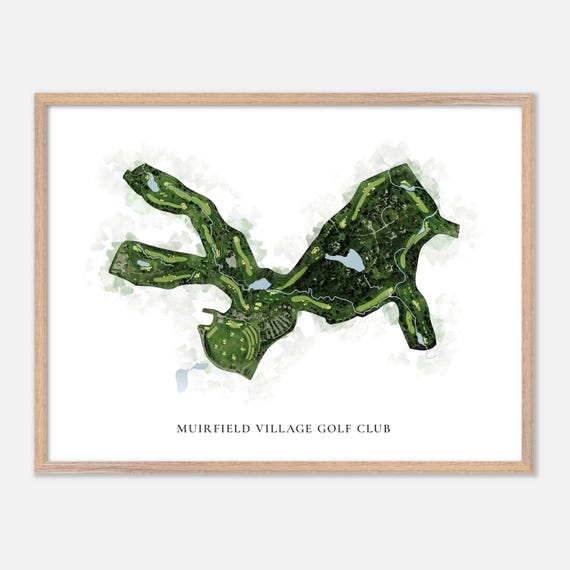 Muirfield Village Golf Club In Dublin Ohio Classic Watercolor Map Golfer Gift Golf Wall Art Golf Poster Print Course Layout
