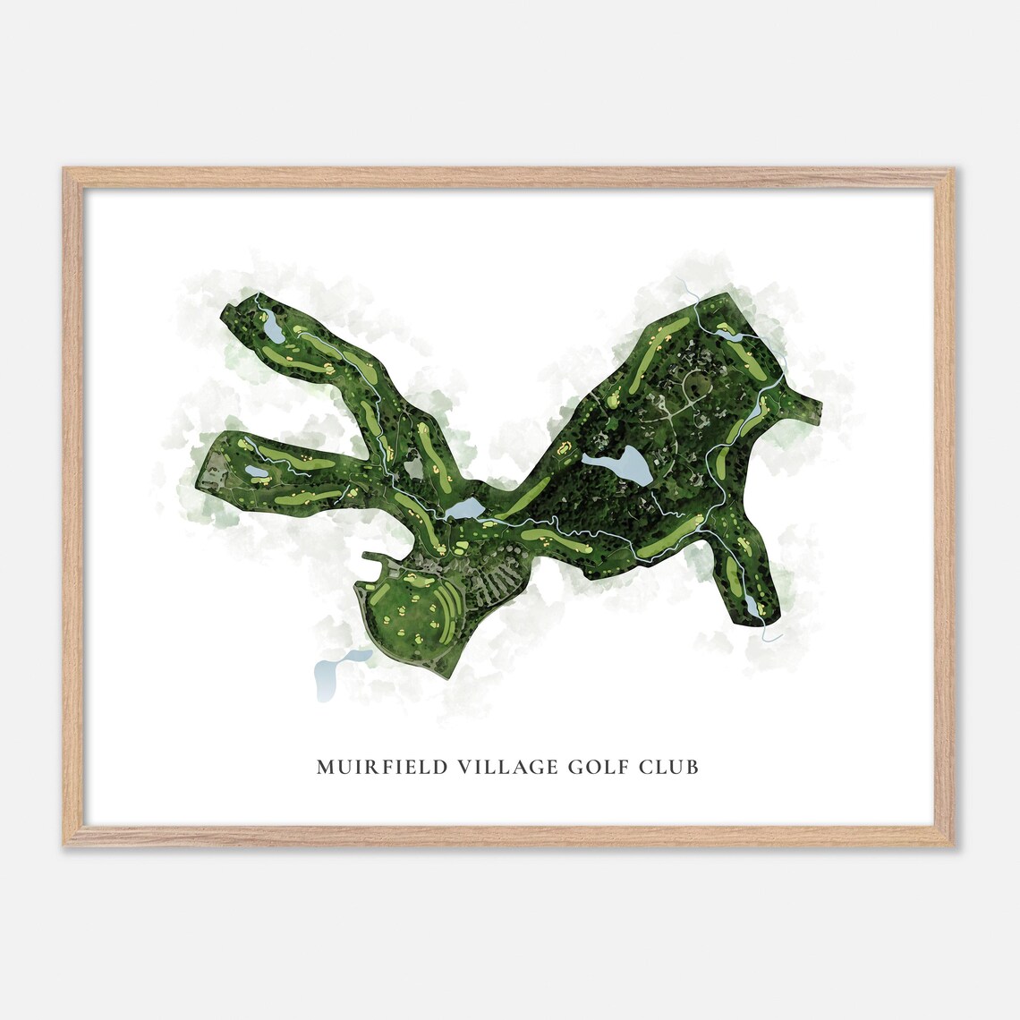 Muirfield Village Golf Club Dublin Ohio Classic Watercolor Map Poster