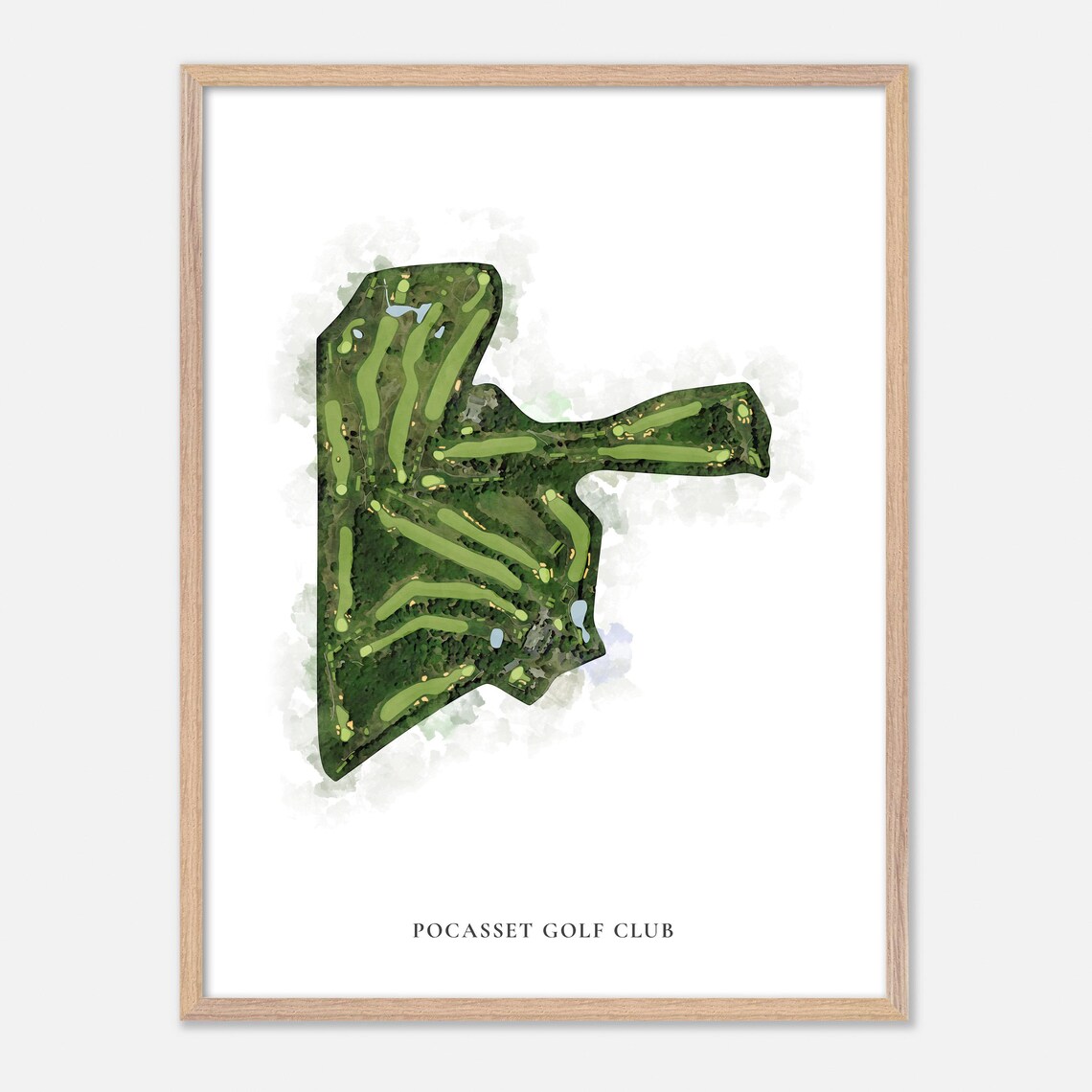 Pocasset Golf Club Massachusetts Classic Watercolor Aerial Poster - Image 2