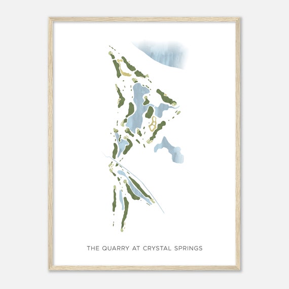 The Quarry At Crystal Springs Missouri Modern Watercolor Map Golfer Gift Golf Wall Art Golf Poster Print Course Layout