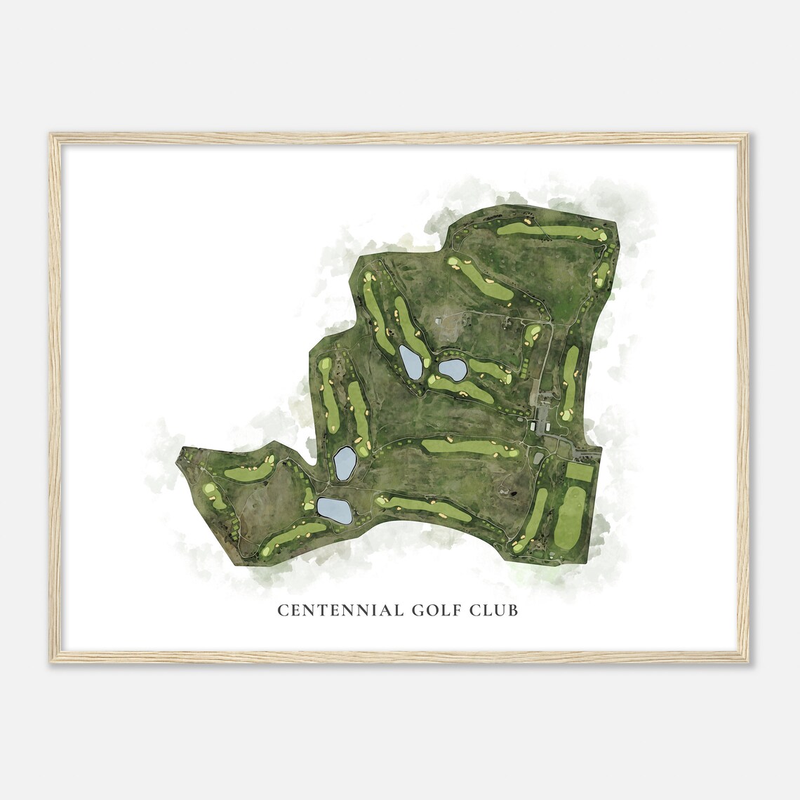 Centennial Golf Club Oregon Classic Watercolor Map Golfer Gift Golf Wall Art Golf Poster Print Course Layout - Image 2