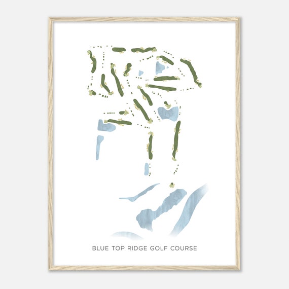 Blue Top Ridge Golf Course Iowa Modern Watercolor Map Golfer Gift Golf Wall Art Golf Poster Print Course Layout