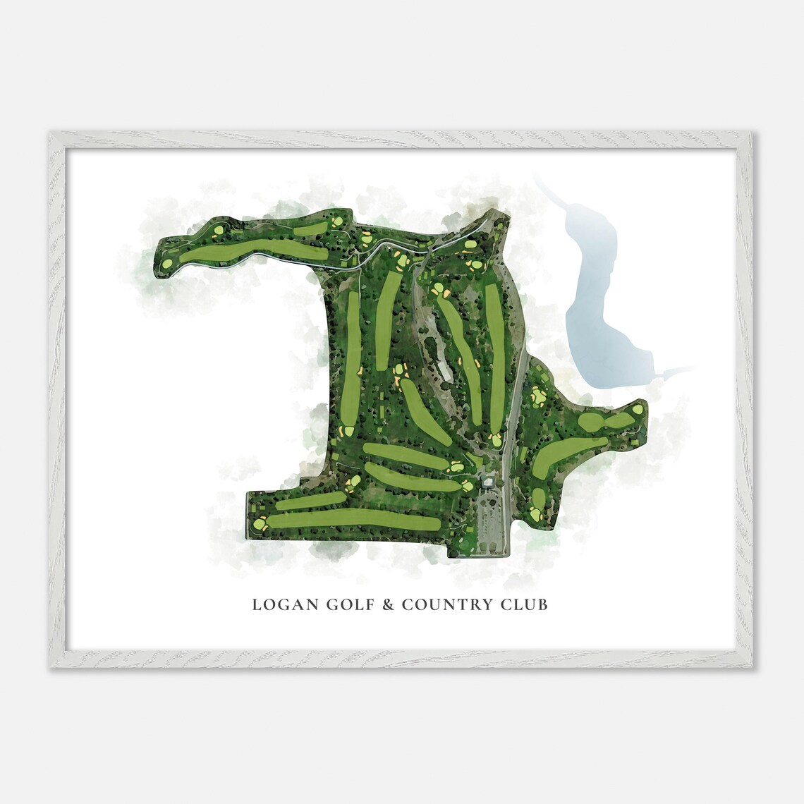 Logan Golf and Country Club Utah Classic Watercolor Map Poster - Image 4