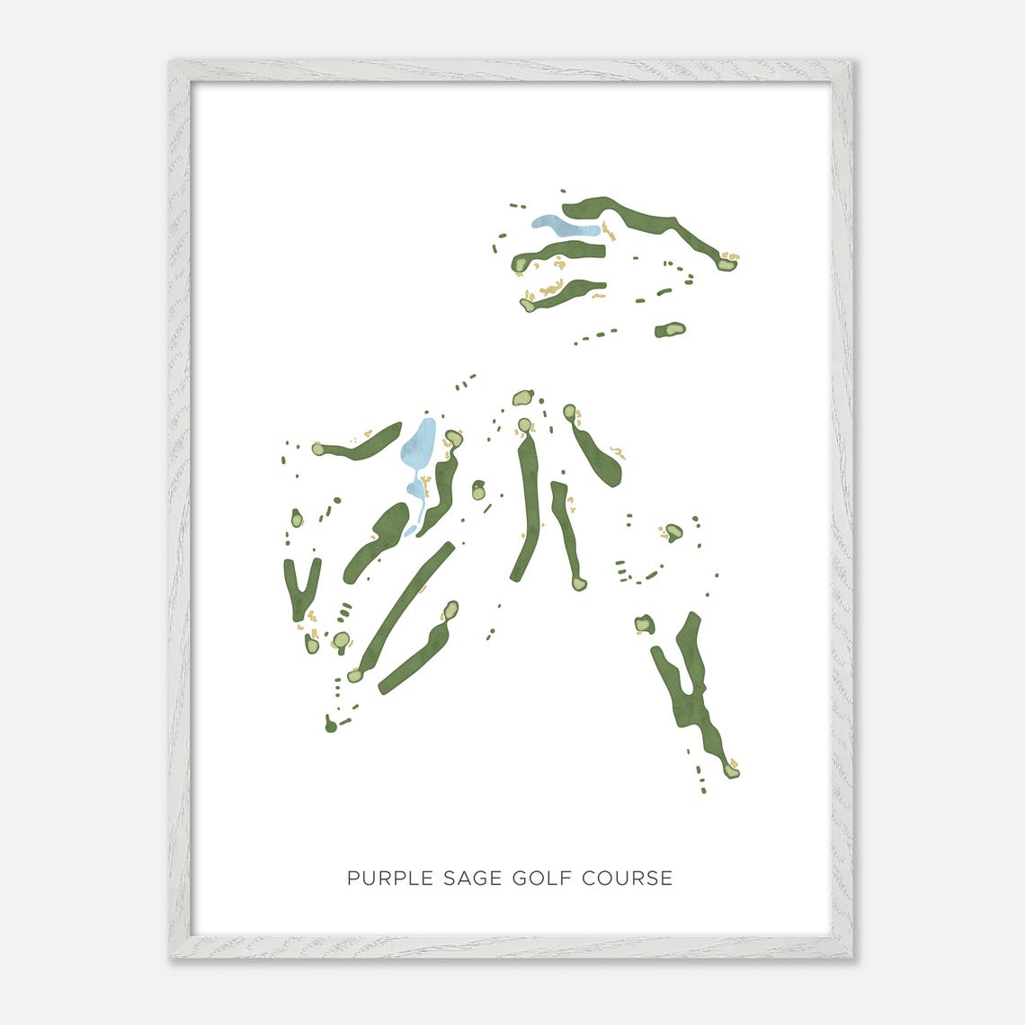 Purple Sage Golf Course Modern Watercolor Course Map Art Poster - Image 2
