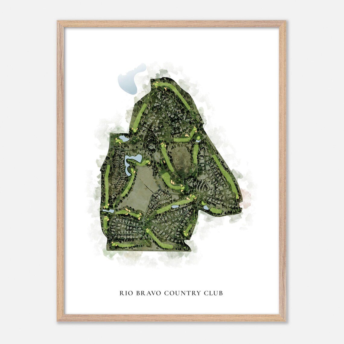 Rio Bravo Country Club California Classic Watercolor Map Poster - Image 2