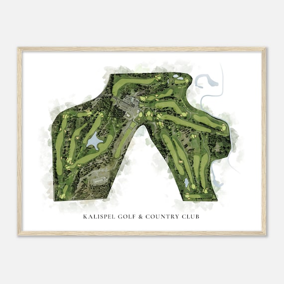 Kalispel Golf Country Club Washington Classic Watercolor Map Golfer Gift Golf Wall Art Golf Poster Print Course Layout