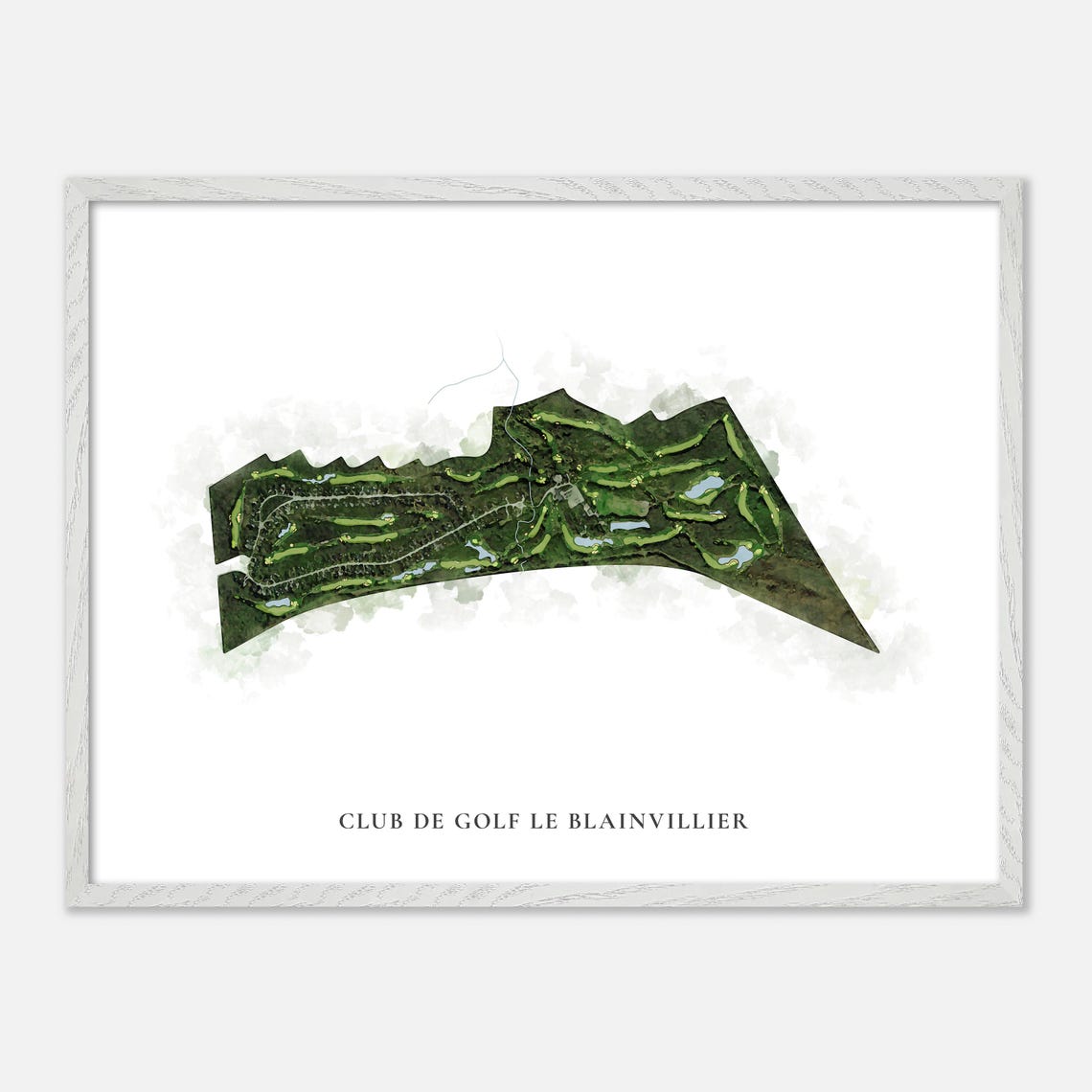 Club de Golf Le Blainvillier Canada Classic Watercolor Golf Map Poster - Image 3